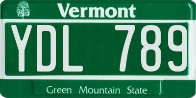 VT license plate YDL789