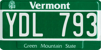 VT license plate YDL793