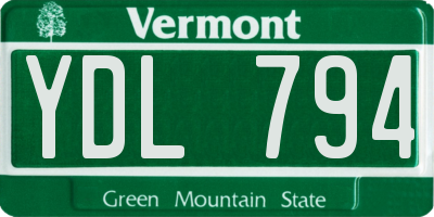 VT license plate YDL794