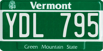 VT license plate YDL795