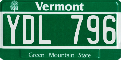VT license plate YDL796