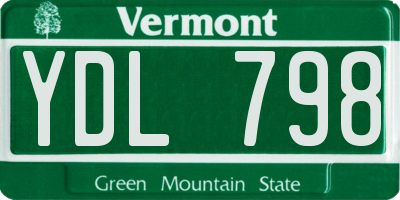 VT license plate YDL798