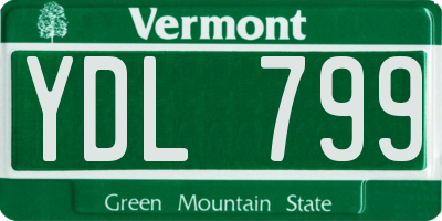 VT license plate YDL799