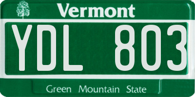 VT license plate YDL803