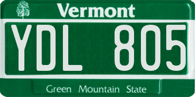 VT license plate YDL805