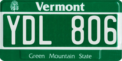 VT license plate YDL806