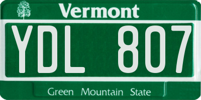 VT license plate YDL807
