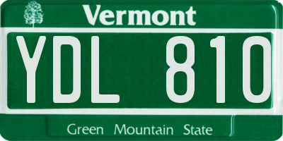 VT license plate YDL810