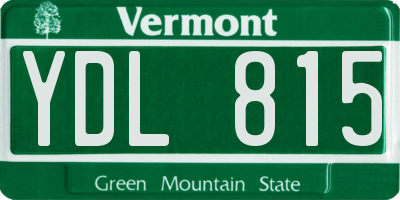 VT license plate YDL815