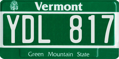 VT license plate YDL817