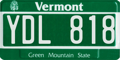 VT license plate YDL818
