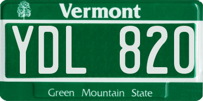 VT license plate YDL820