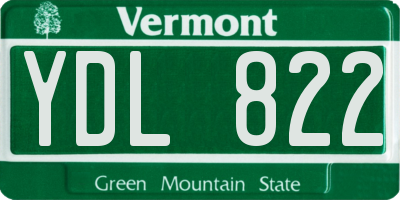 VT license plate YDL822
