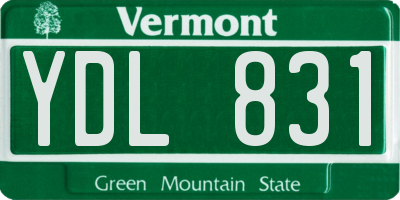 VT license plate YDL831