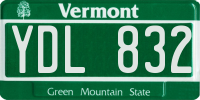 VT license plate YDL832