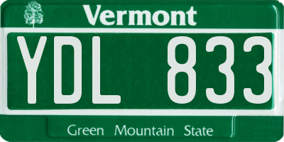 VT license plate YDL833