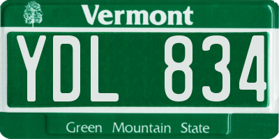 VT license plate YDL834