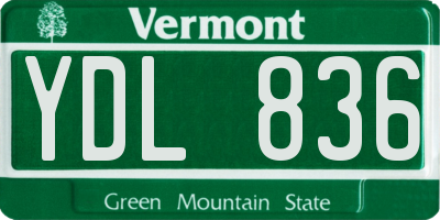 VT license plate YDL836