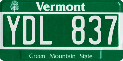 VT license plate YDL837