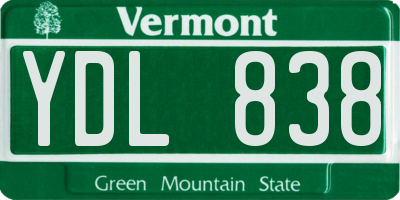 VT license plate YDL838
