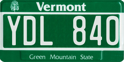 VT license plate YDL840