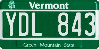 VT license plate YDL843