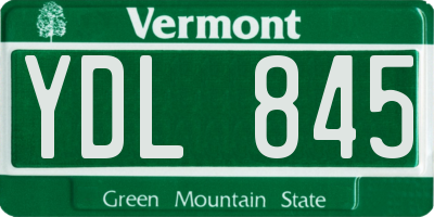 VT license plate YDL845