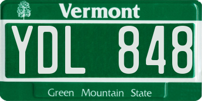 VT license plate YDL848