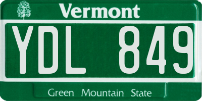 VT license plate YDL849