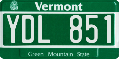 VT license plate YDL851