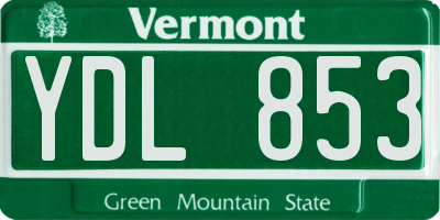 VT license plate YDL853