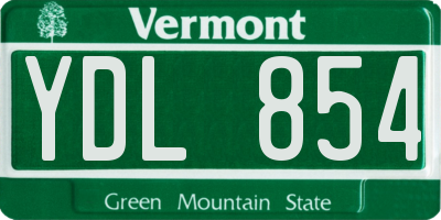 VT license plate YDL854