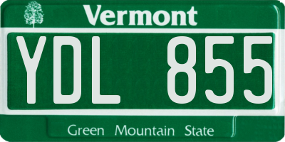 VT license plate YDL855