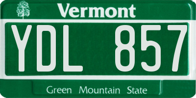 VT license plate YDL857