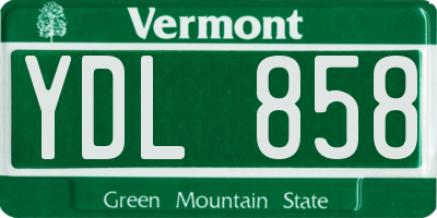 VT license plate YDL858