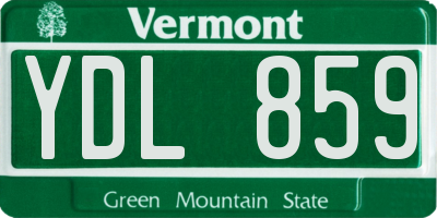 VT license plate YDL859