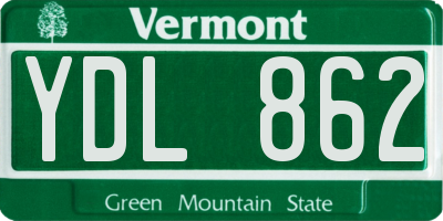 VT license plate YDL862