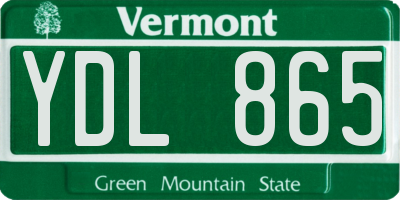 VT license plate YDL865