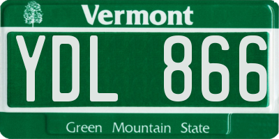 VT license plate YDL866