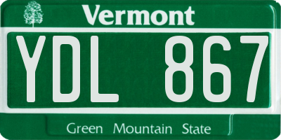 VT license plate YDL867
