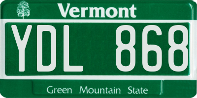 VT license plate YDL868