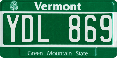 VT license plate YDL869