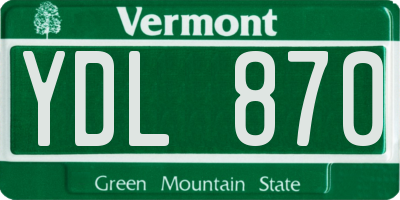 VT license plate YDL870