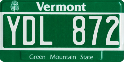 VT license plate YDL872
