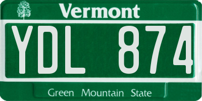 VT license plate YDL874
