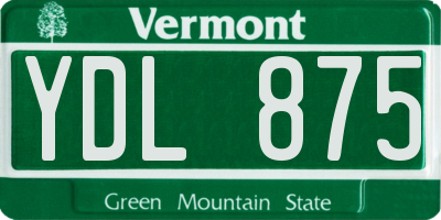 VT license plate YDL875