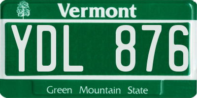 VT license plate YDL876