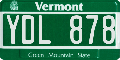 VT license plate YDL878
