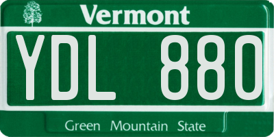 VT license plate YDL880