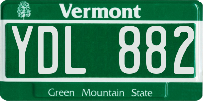 VT license plate YDL882